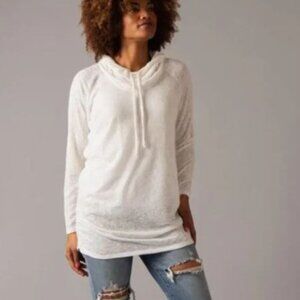 NWT Agnes & Dora Raglan Cowl Neck in Ivory